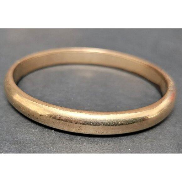 Vintage Gold Tone Bangle Bracelet Lot Set of 3 Ornate Engraved Black Enamel 26 - Picture 6 of 12